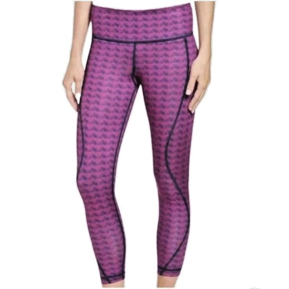 Vineyard Vines Etched Whale Tail Performance Printed Leggings Cropped Size L